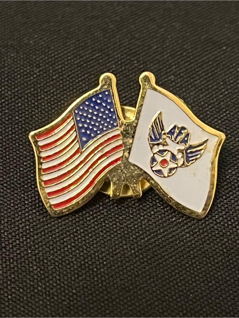 American and Air Force Association Flags Enamel Lapel Pin
